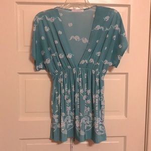 Charlotte Russe Turquoise Babydoll Top